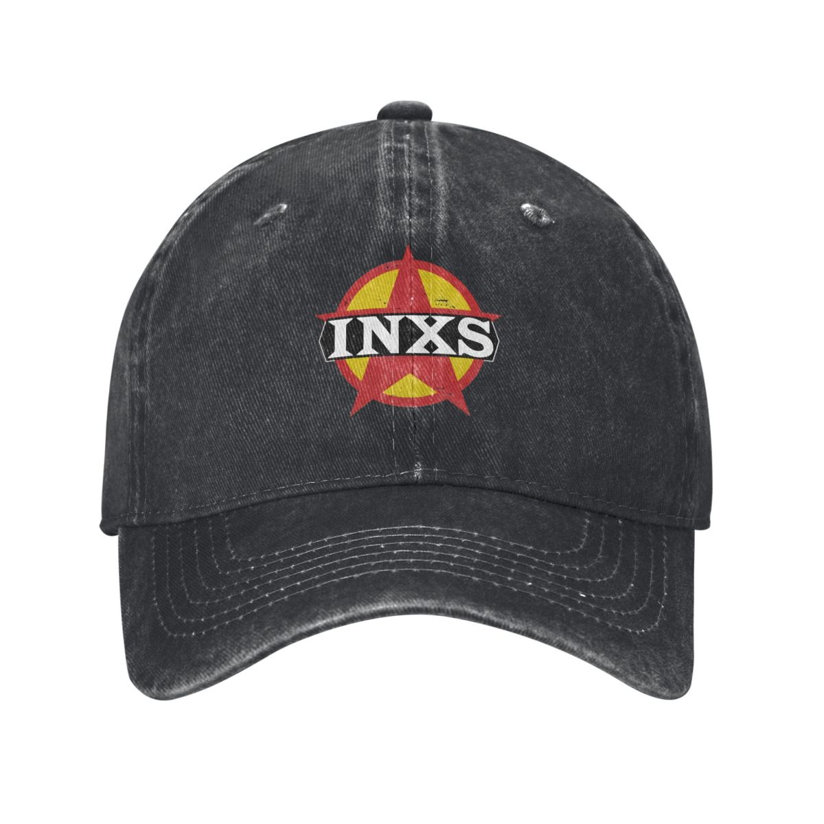 Outdoor Adventure Golf - INXS、スター ロゴ、ヴィンテージ、レトロ グラフィック、ストリートウェア デニム ハット アウトドア
