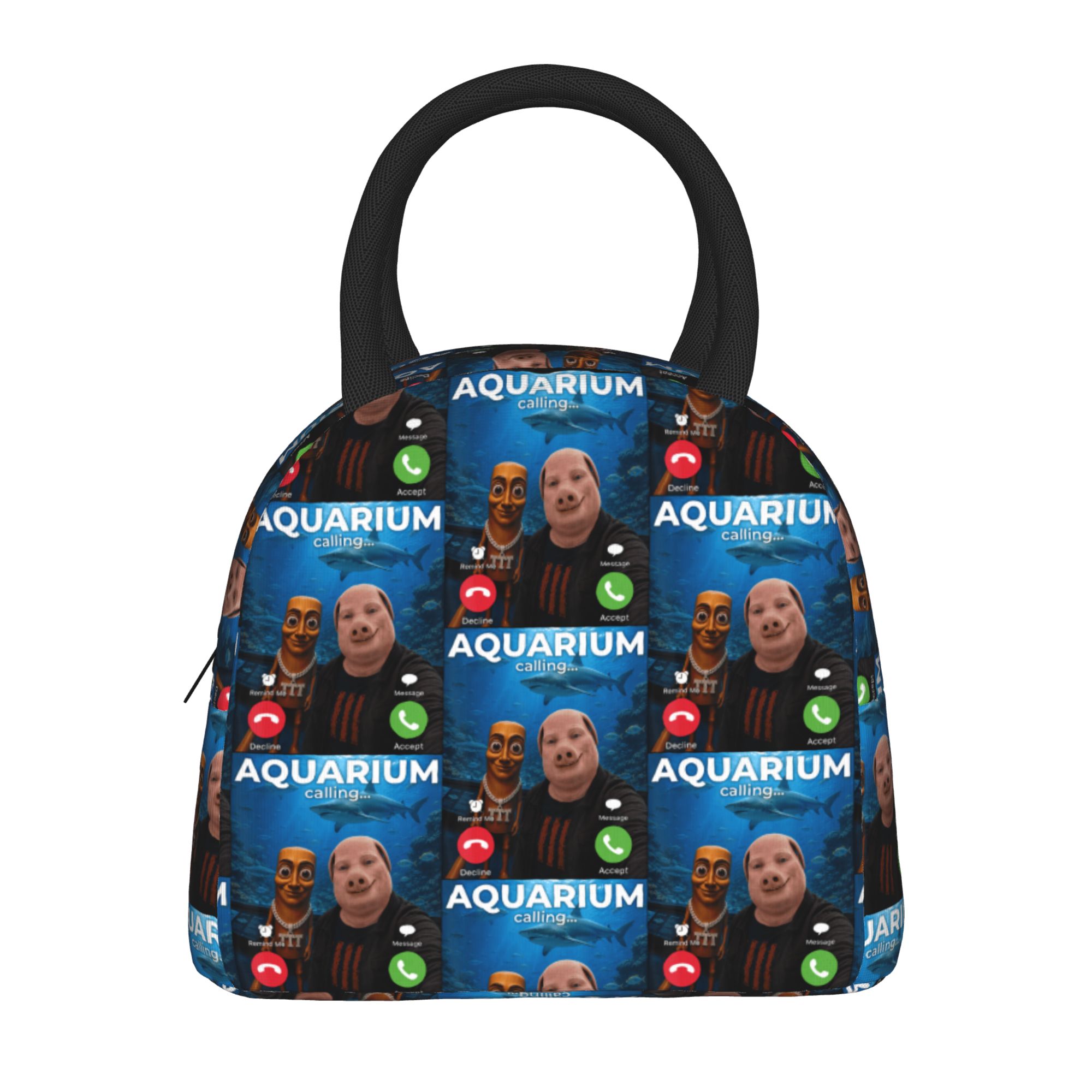 Outdoor Adventure Girls - サメ水族館アドベンチャーとトゥン・サフール・ジョン・ポーク・ブロ・ドゥオ ランチバッグ 女の子向けおしゃれなランチボックス アウトドア用ポータブルクーラーバッグ