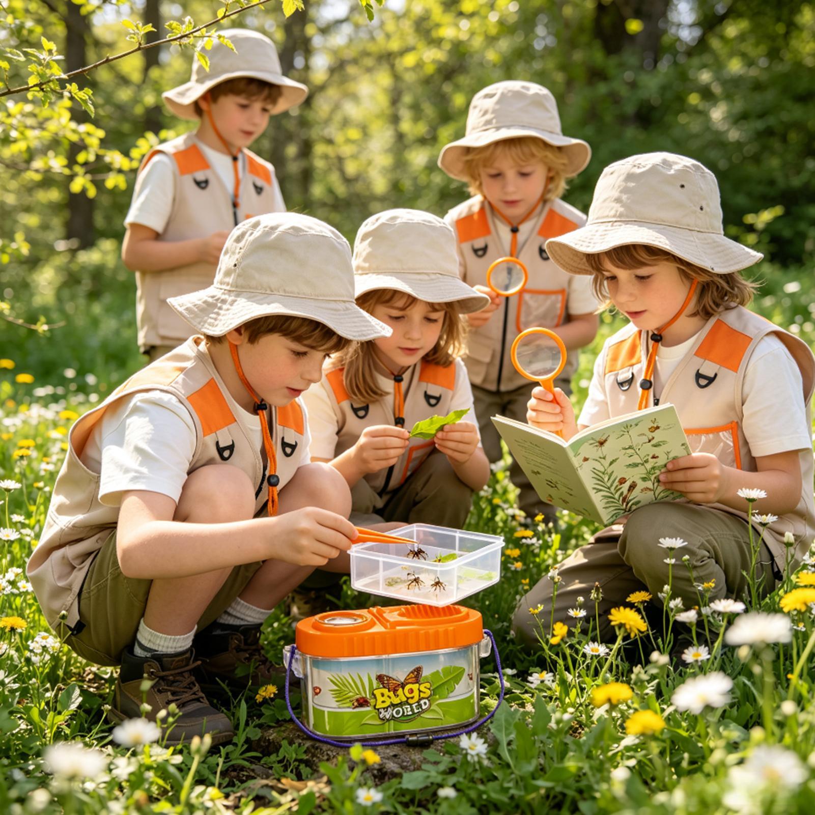 子供用アドベンチャーキット 虫眼鏡付き帽子 軽量科学キット  - Outdoor Adventure Girls のレビューと価格