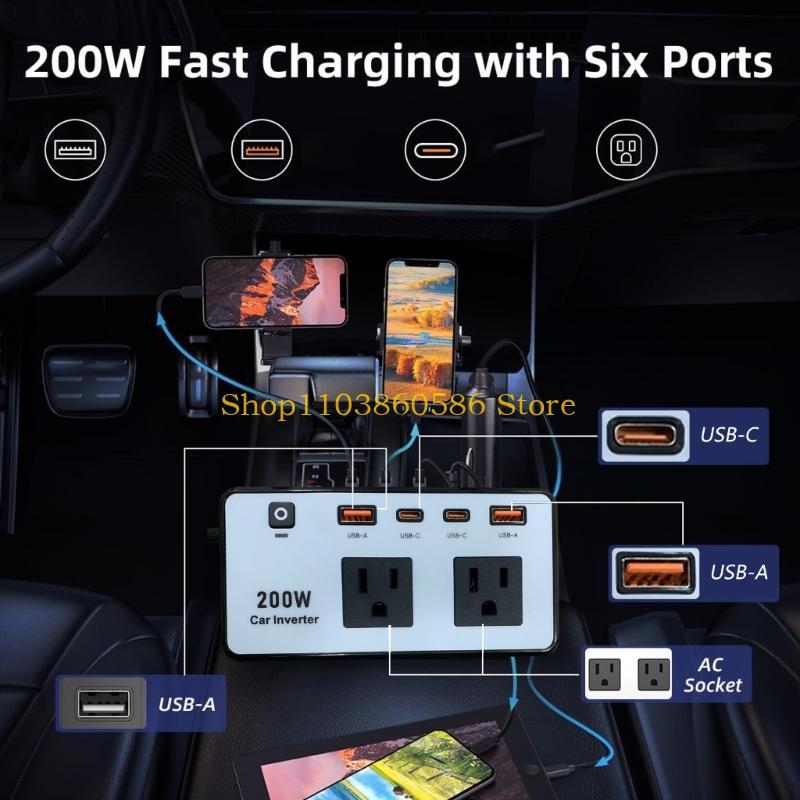 242A 高効率 200W カーインバーター DC12V ～ - Outdoor Adventure Outlet のレビューと価格