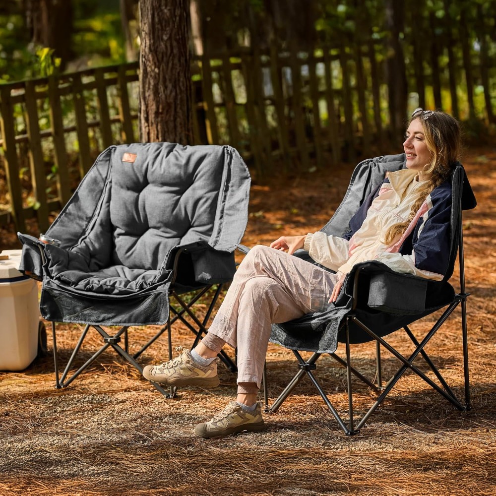 耐久性のあるXLキャンプチェア、取り外し可能なクッションとク - Outdoor Adventure Xl のレビューと価格